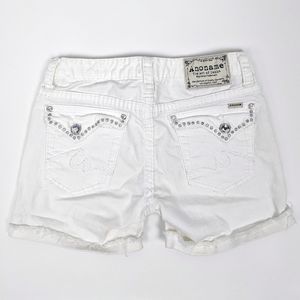 Anoname | White Embellished Denim Shorts size 26